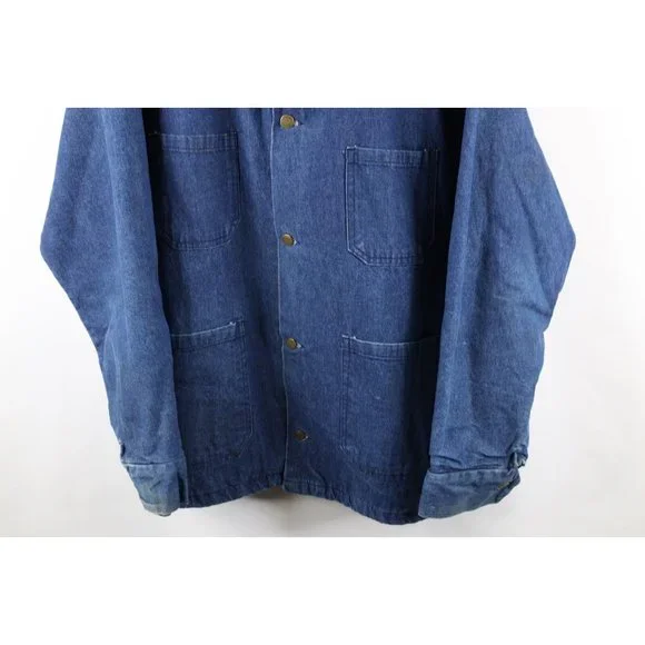 Vtg 60s Adolphe Lafont Mens 46 US Government Blanket Lined Denim Barn Jacket USA